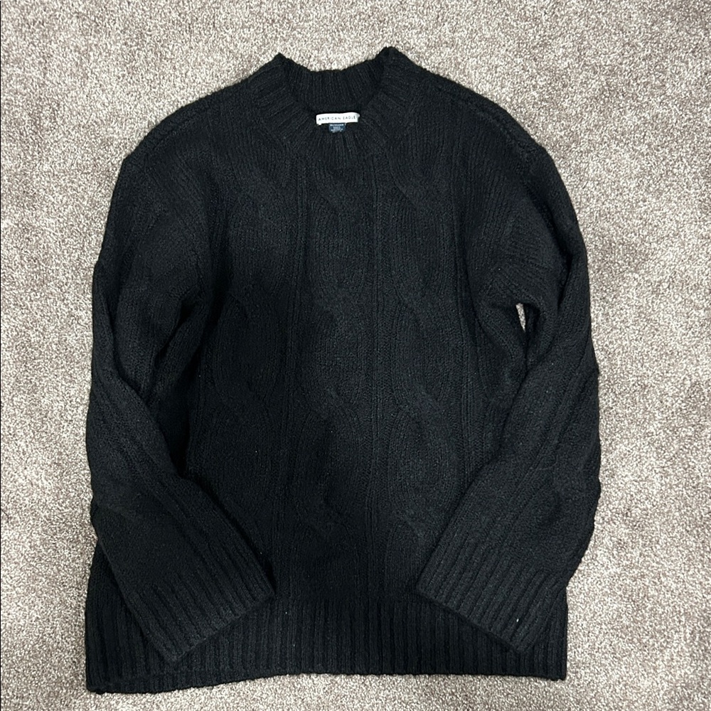 American Eagle Outfitters Black Cable Knit Sweater